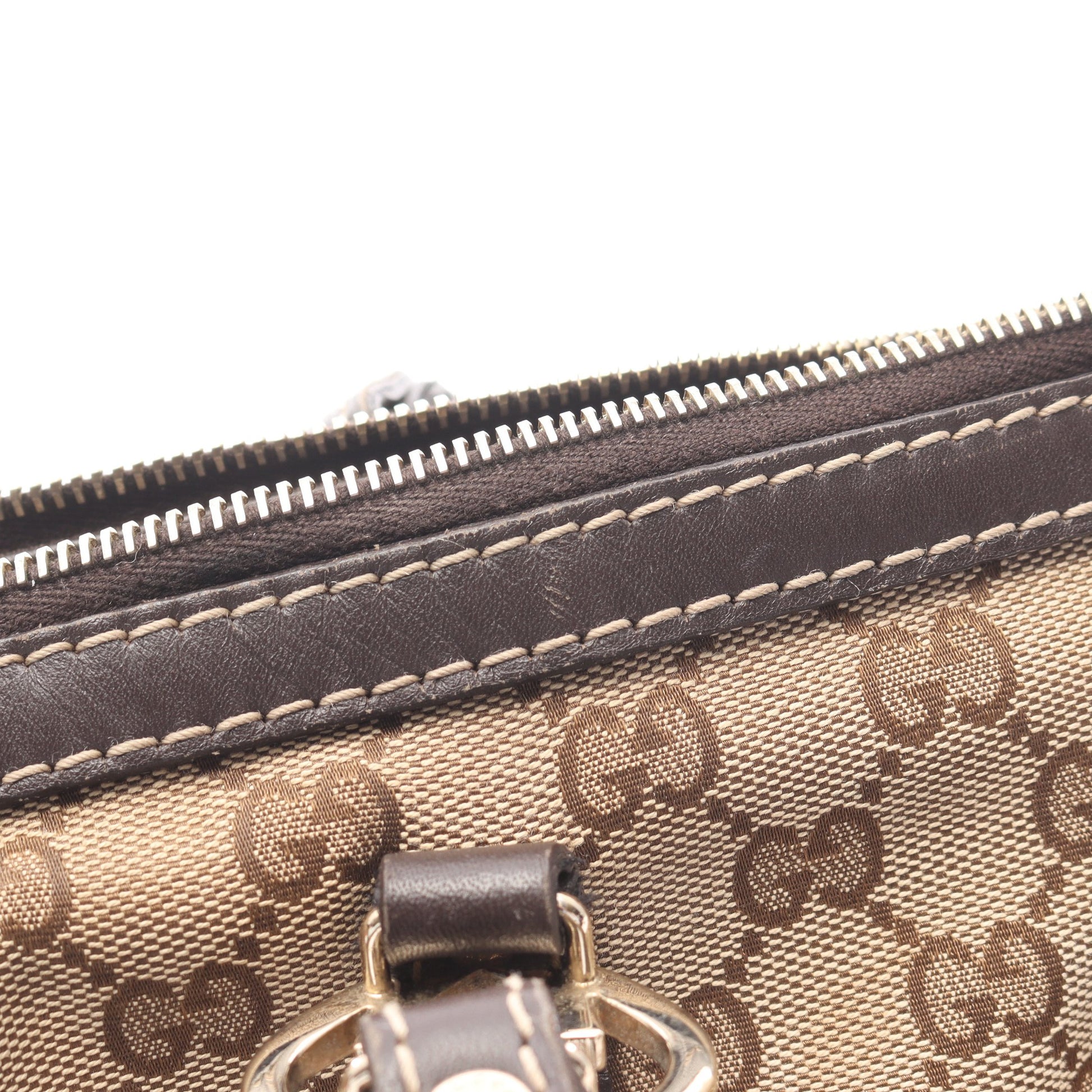 ラブリー GGキャンバス ハンドバッグ トートバッグ キャンバス レザー ベージュ ダークブラウン グッチ バッグ GUCCI