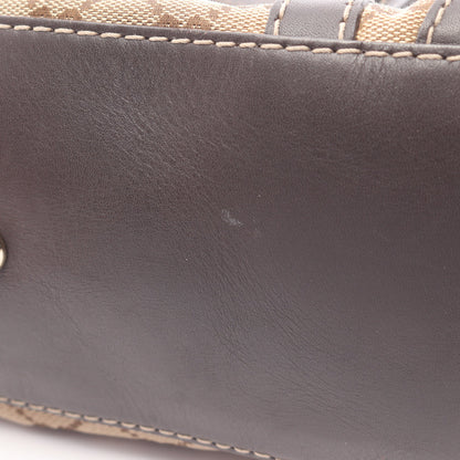ラブリー GGキャンバス ハンドバッグ トートバッグ キャンバス レザー ベージュ ダークブラウン グッチ バッグ GUCCI