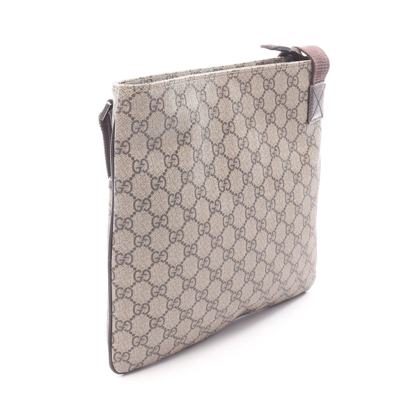 GGスプリーム ショルダーバッグ PVC レザー ベージュ ダークブラウン グッチ バッグ GUCCI