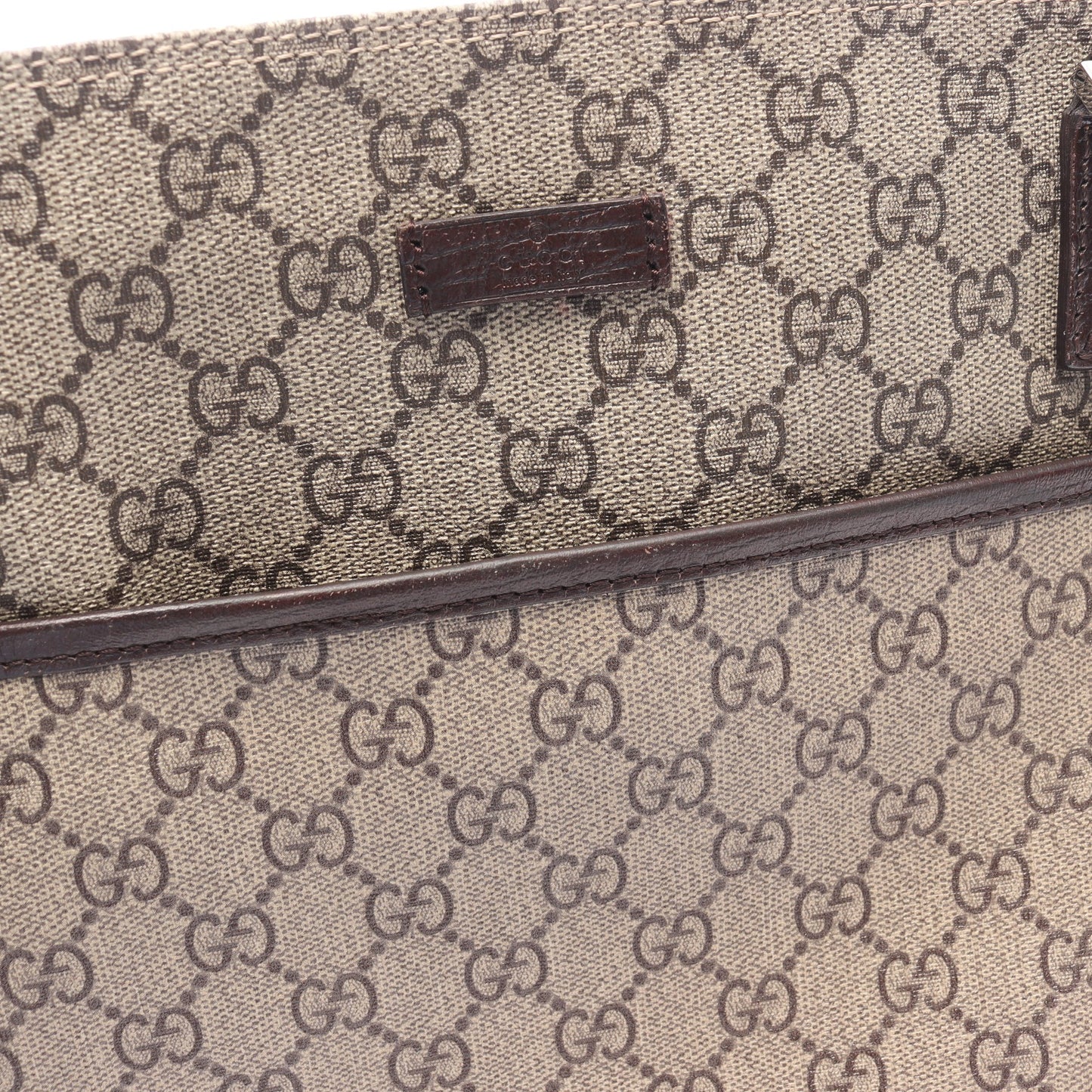 GGスプリーム ショルダーバッグ PVC レザー ベージュ ダークブラウン グッチ バッグ GUCCI