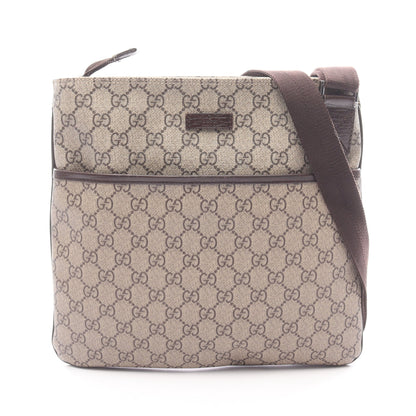 GGスプリーム ショルダーバッグ PVC レザー ベージュ ダークブラウン グッチ バッグ GUCCI