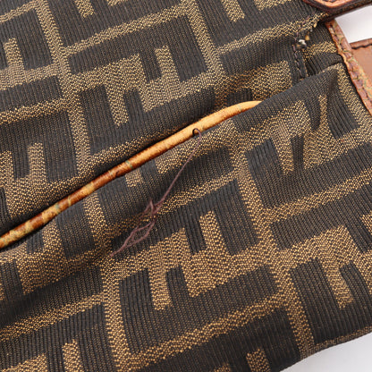 ズッカ ショルダーバッグ トートバッグ ナイロンキャンバス レザー ブラウン フェンディ バッグ FENDI
