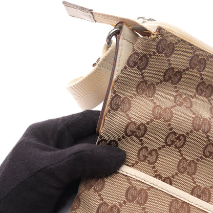 GGキャンバス ショルダーバッグ キャンバス レザー ベージュ アイボリー グッチ バッグ GUCCI