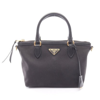 ハンドバッグ キャンバス レザー ブラック プラダ バッグ PRADA