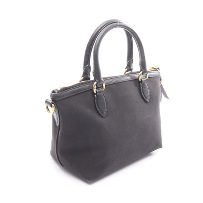 ハンドバッグ キャンバス レザー ブラック プラダ バッグ PRADA