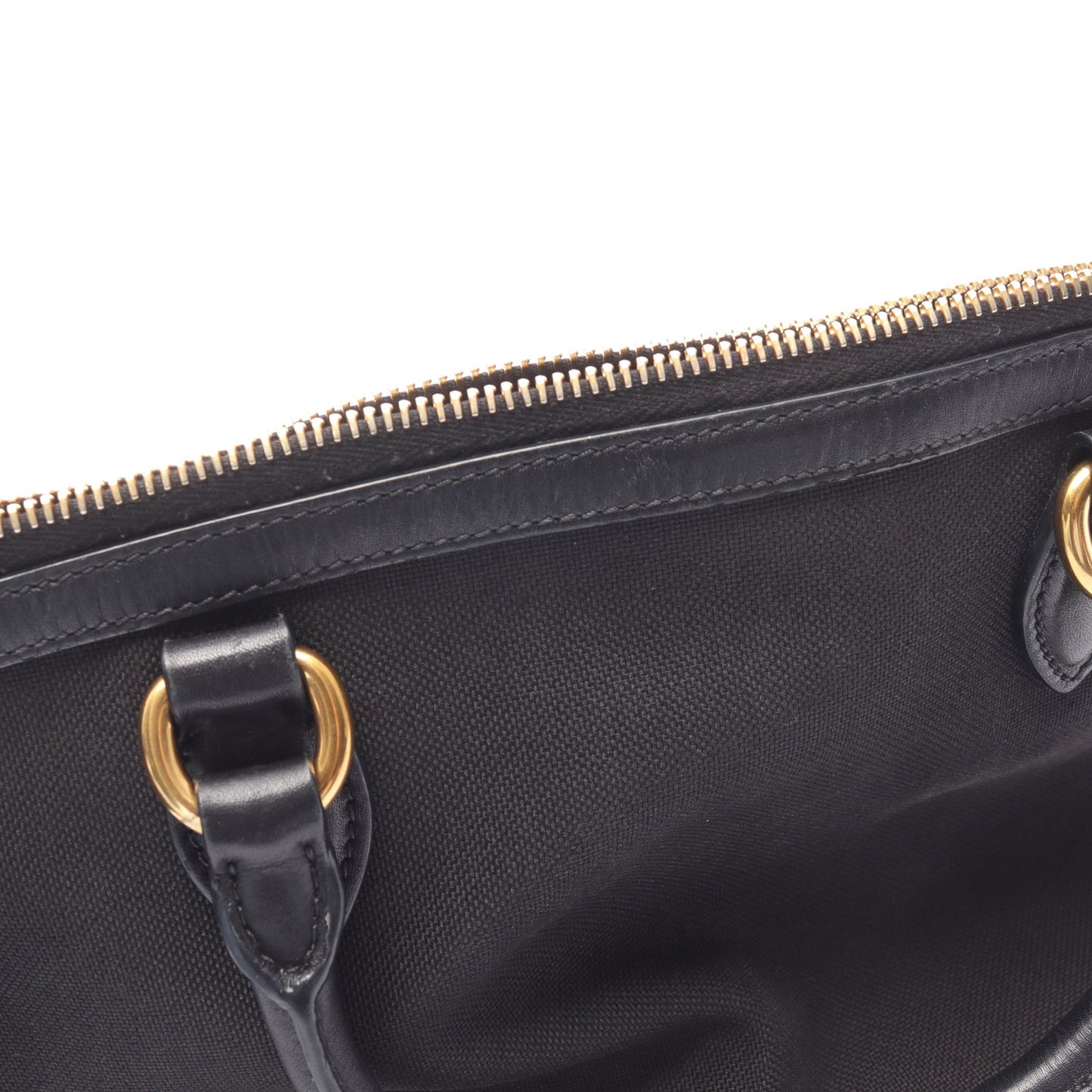 ハンドバッグ キャンバス レザー ブラック プラダ バッグ PRADA