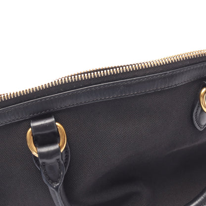 ハンドバッグ キャンバス レザー ブラック プラダ バッグ PRADA