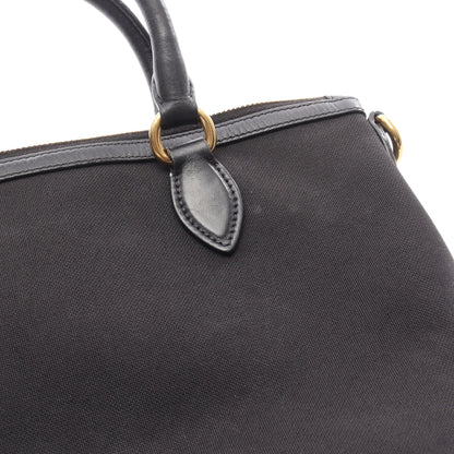 ハンドバッグ キャンバス レザー ブラック プラダ バッグ PRADA