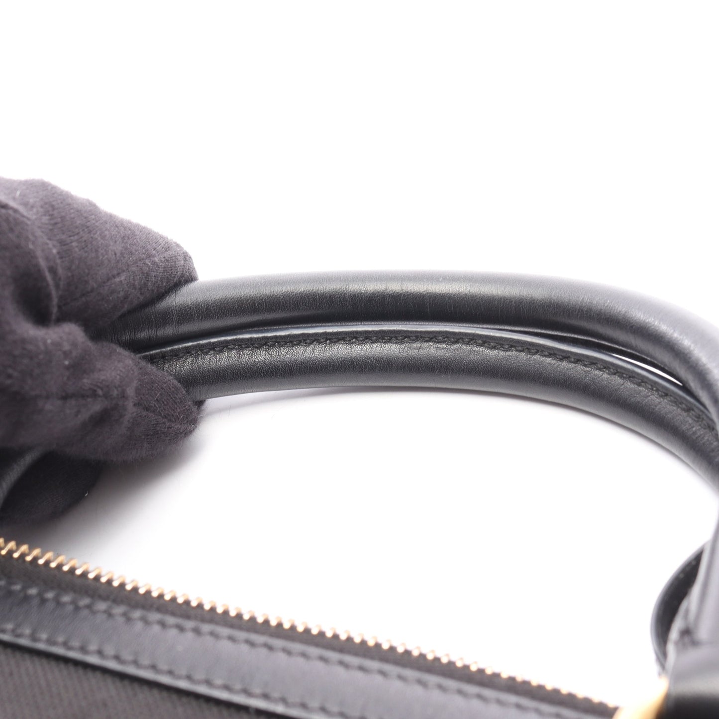 ハンドバッグ キャンバス レザー ブラック プラダ バッグ PRADA