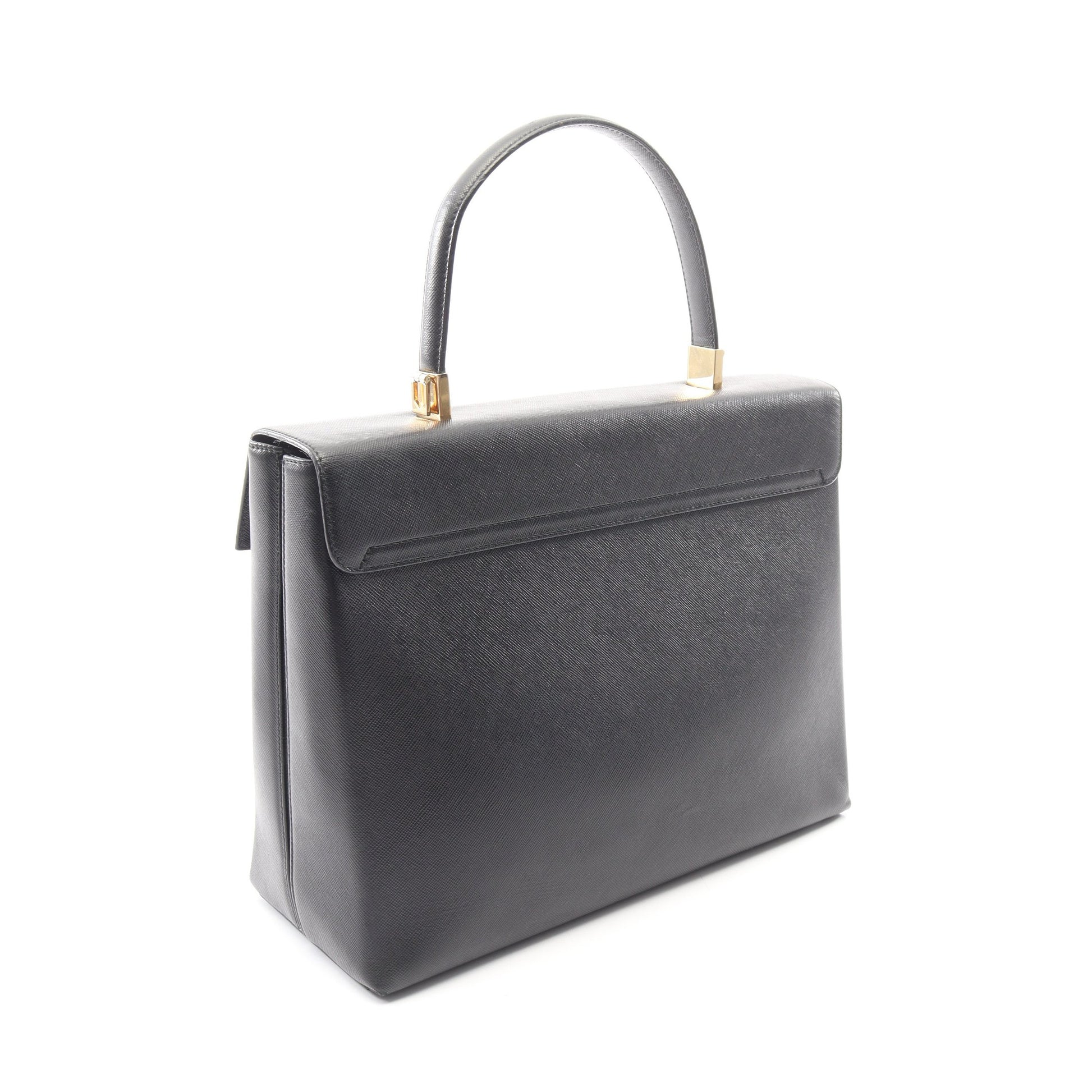 ガンチーニ ハンドバッグ レザー ブラック サルヴァトーレフェラガモ バッグ Salvatore Ferragamo
