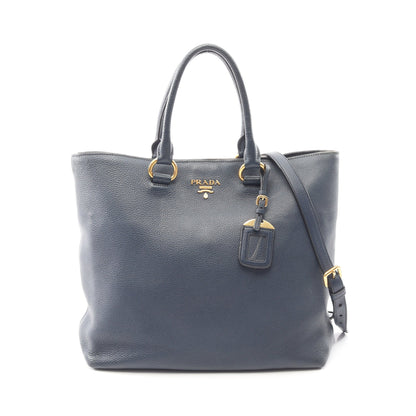 VITELLO PHENIX 2WAY ハンドバッグ トートバッグ レザー ネイビー プラダ バッグ PRADA