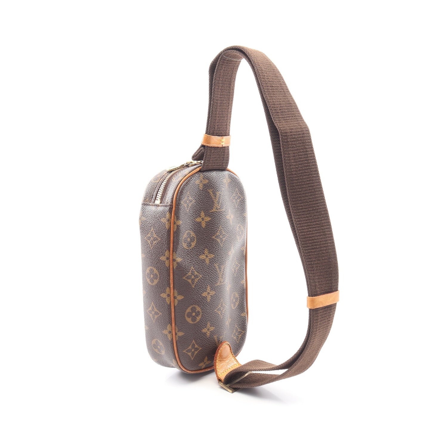 ポシェットガンジュ モノグラム ボディバッグ PVC レザー ブラウン ルイヴィトン バッグ LOUIS VUITTON