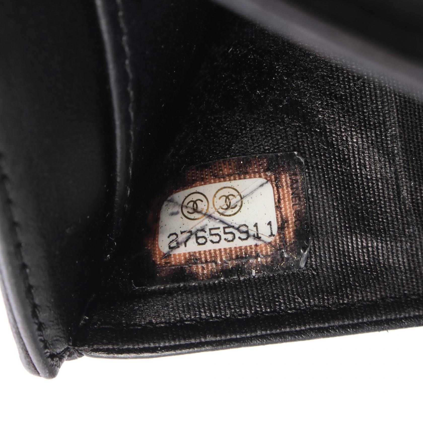 カメリア ココマーク 三つ折り財布 レザー ブラック シルバー金具 シャネル 財布・小物 CHANEL