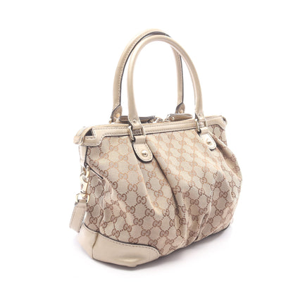 スーキー GGキャンバス 2WAY ハンドバッグ キャンバス レザー ベージュ シャンパンゴールド グッチ バッグ GUCCI