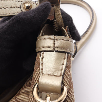 スーキー GGキャンバス 2WAY ハンドバッグ キャンバス レザー ベージュ シャンパンゴールド グッチ バッグ GUCCI