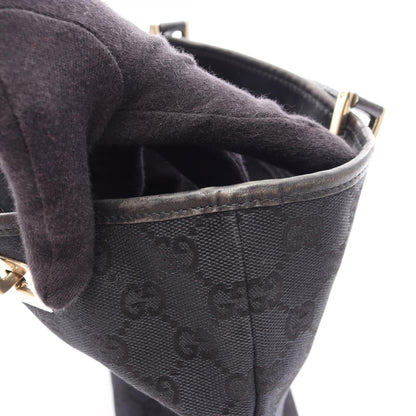 GGキャンバス ハンドバッグ トートバッグ キャンバス レザー ブラック グッチ バッグ GUCCI