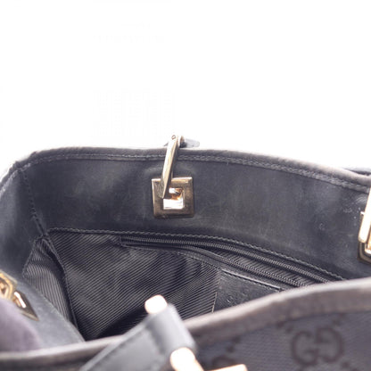 GGキャンバス ハンドバッグ トートバッグ キャンバス レザー ブラック グッチ バッグ GUCCI