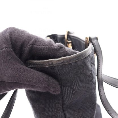GGキャンバス ハンドバッグ トートバッグ キャンバス レザー ブラック グッチ バッグ GUCCI