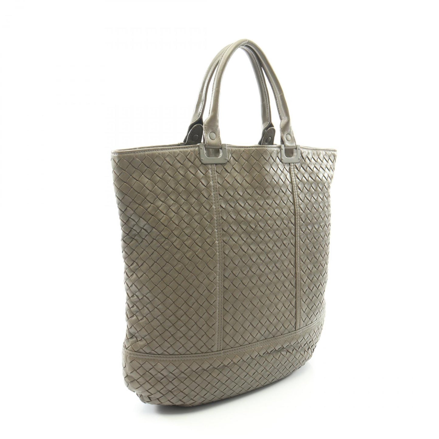 イントレチャート ハンドバッグ トートバッグ レザー グレーブラウン ボッテガヴェネタ バッグ BOTTEGA VENETA