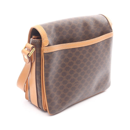 マカダム ショルダーバッグ PVC レザー ダークブラウン ライトブラウン セリーヌ バッグ CELINE