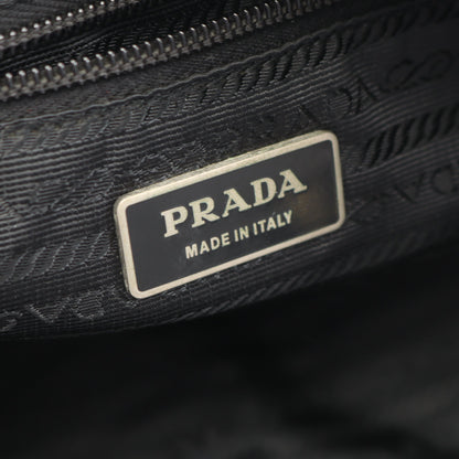 トライアングルロゴ ショルダーバッグ ナイロン サフィアーノレザー ブラック プラダ バッグ PRADA