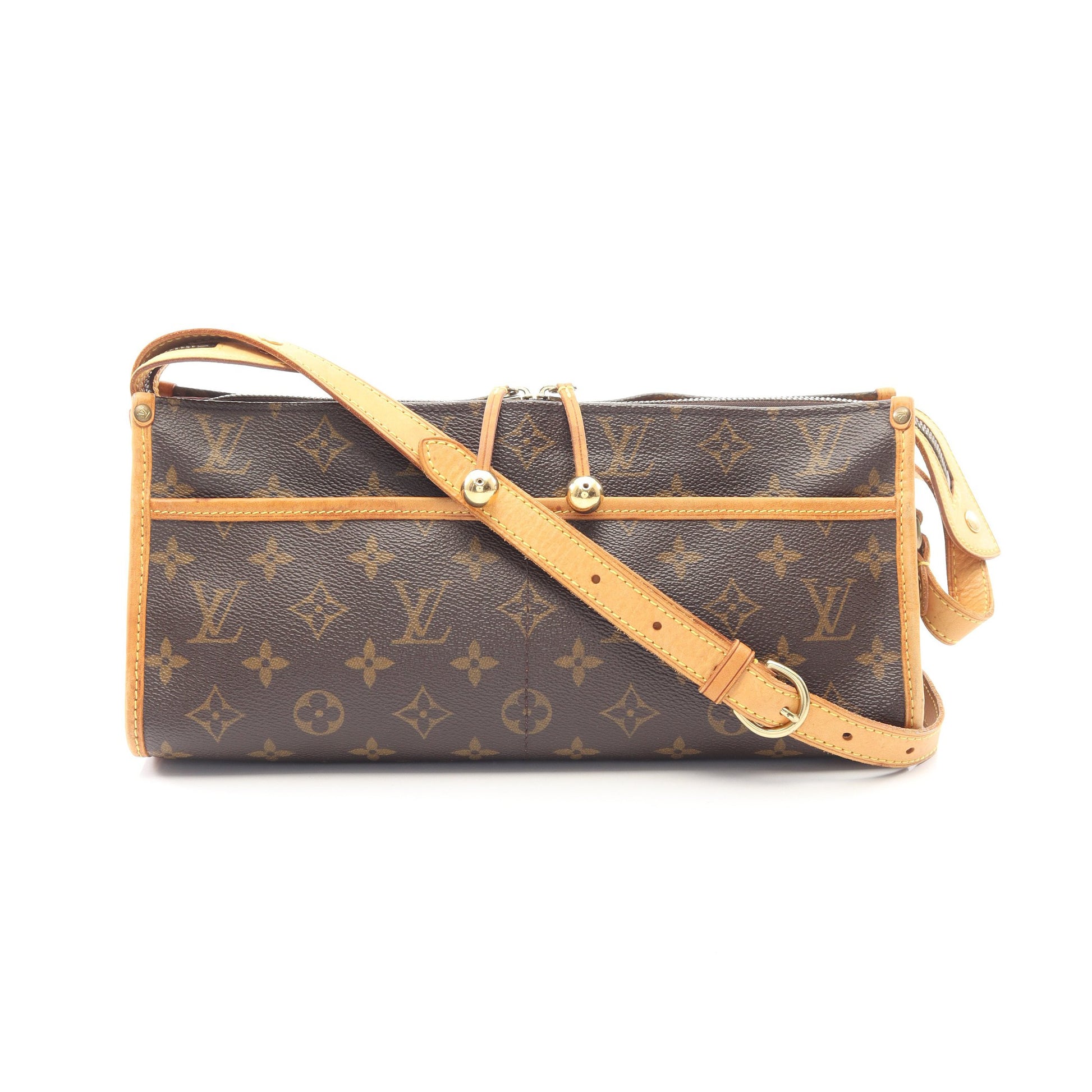 ポパンクール ロン モノグラム ショルダーバッグ PVC レザー ブラウン ルイヴィトン バッグ LOUIS VUITTON