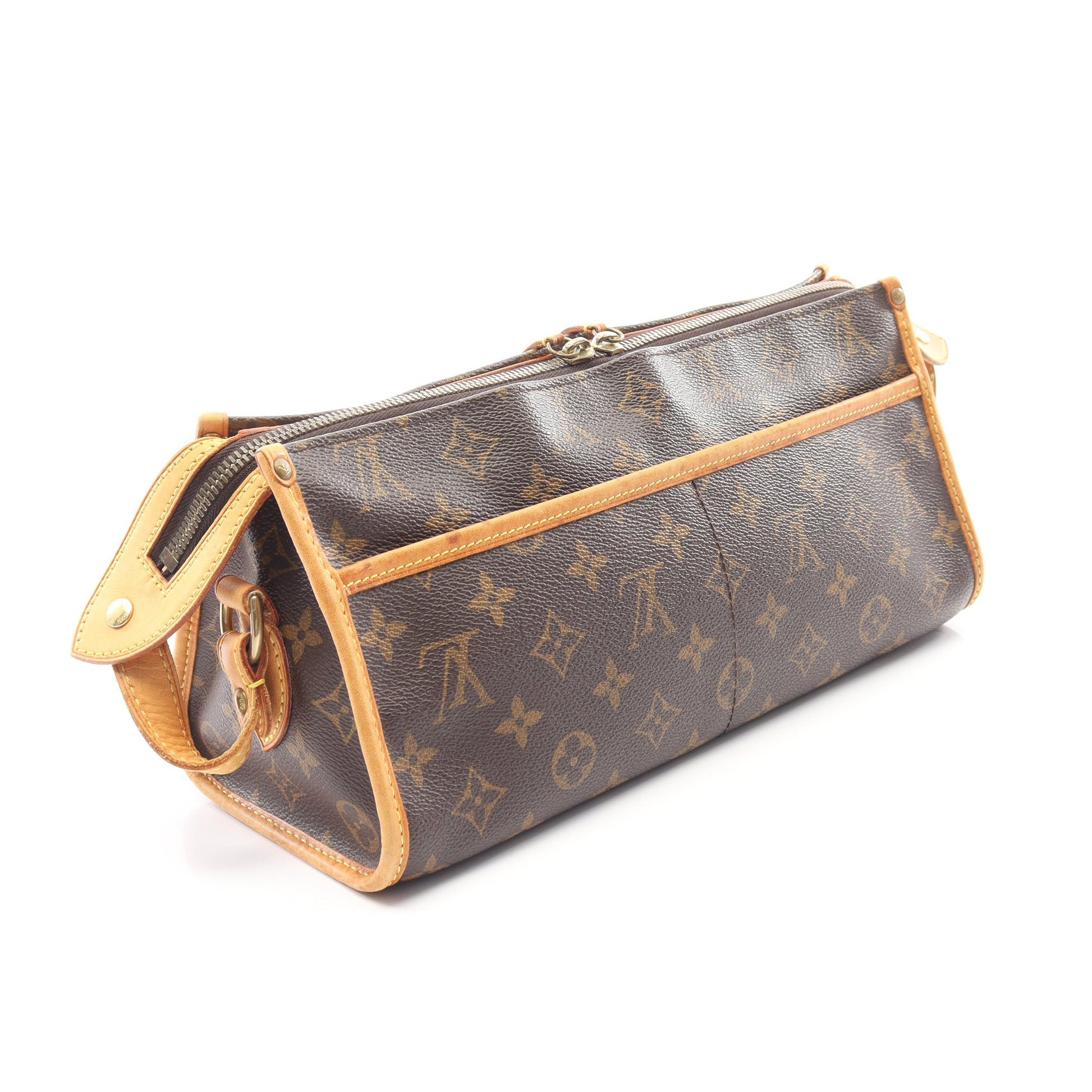 ポパンクール ロン モノグラム ショルダーバッグ PVC レザー ブラウン ルイヴィトン バッグ LOUIS VUITTON
