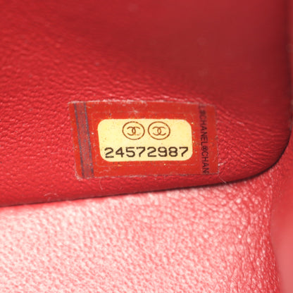 ミニマトラッセ チェーンショルダーバッグ キャビアスキン レッド シルバー金具 シャネル バッグ CHANEL