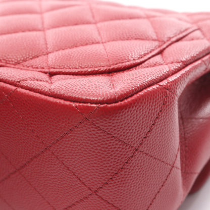 ミニマトラッセ チェーンショルダーバッグ キャビアスキン レッド シルバー金具 シャネル バッグ CHANEL