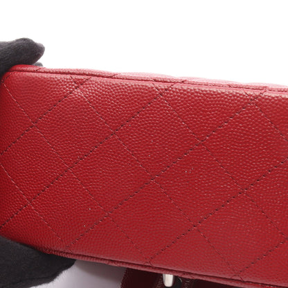 ミニマトラッセ チェーンショルダーバッグ キャビアスキン レッド シルバー金具 シャネル バッグ CHANEL
