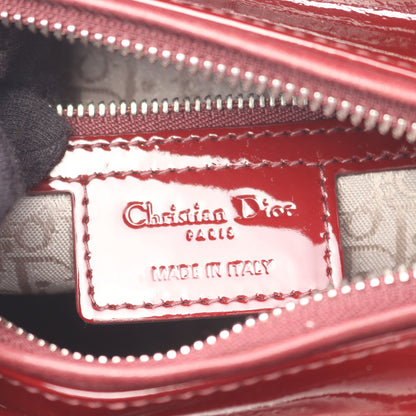 LADY DIOR レディディオール ミディアム カナージュ 2WAY ハンドバッグ エナメルレザー ボルドー クリスチャンディオール バッグ Christian Dior
