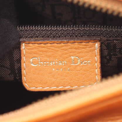 LADY DIOR レディディオール ミディアム カナージュ 2WAY ハンドバッグ レザー ライトブラウン クリスチャンディオール バッグ Christian Dior