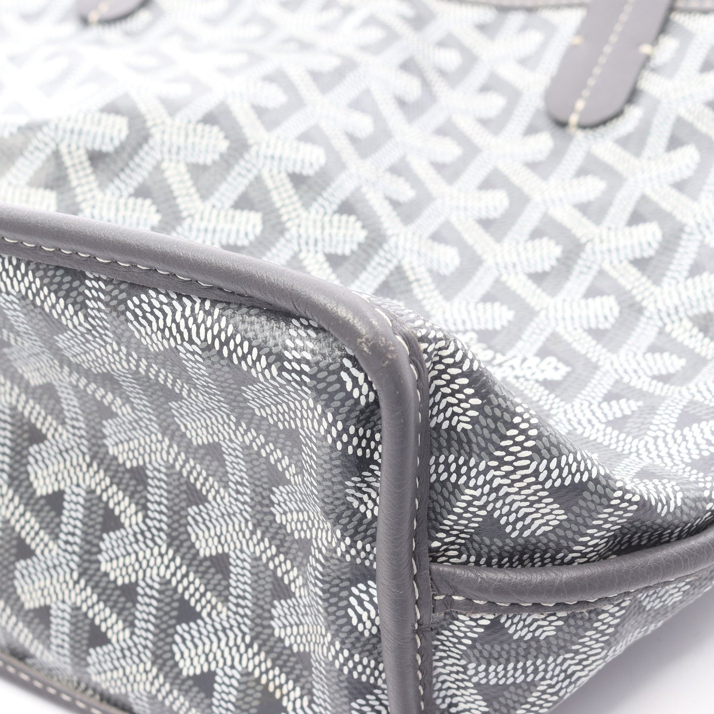 アンジュ ミニポーチ リバーシブル ハンドバッグ トートバッグ コーティングキャンバス レザー グレー ゴヤール バッグ GOYARD