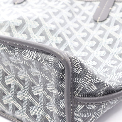 アンジュ ミニポーチ リバーシブル ハンドバッグ トートバッグ コーティングキャンバス レザー グレー ゴヤール バッグ GOYARD