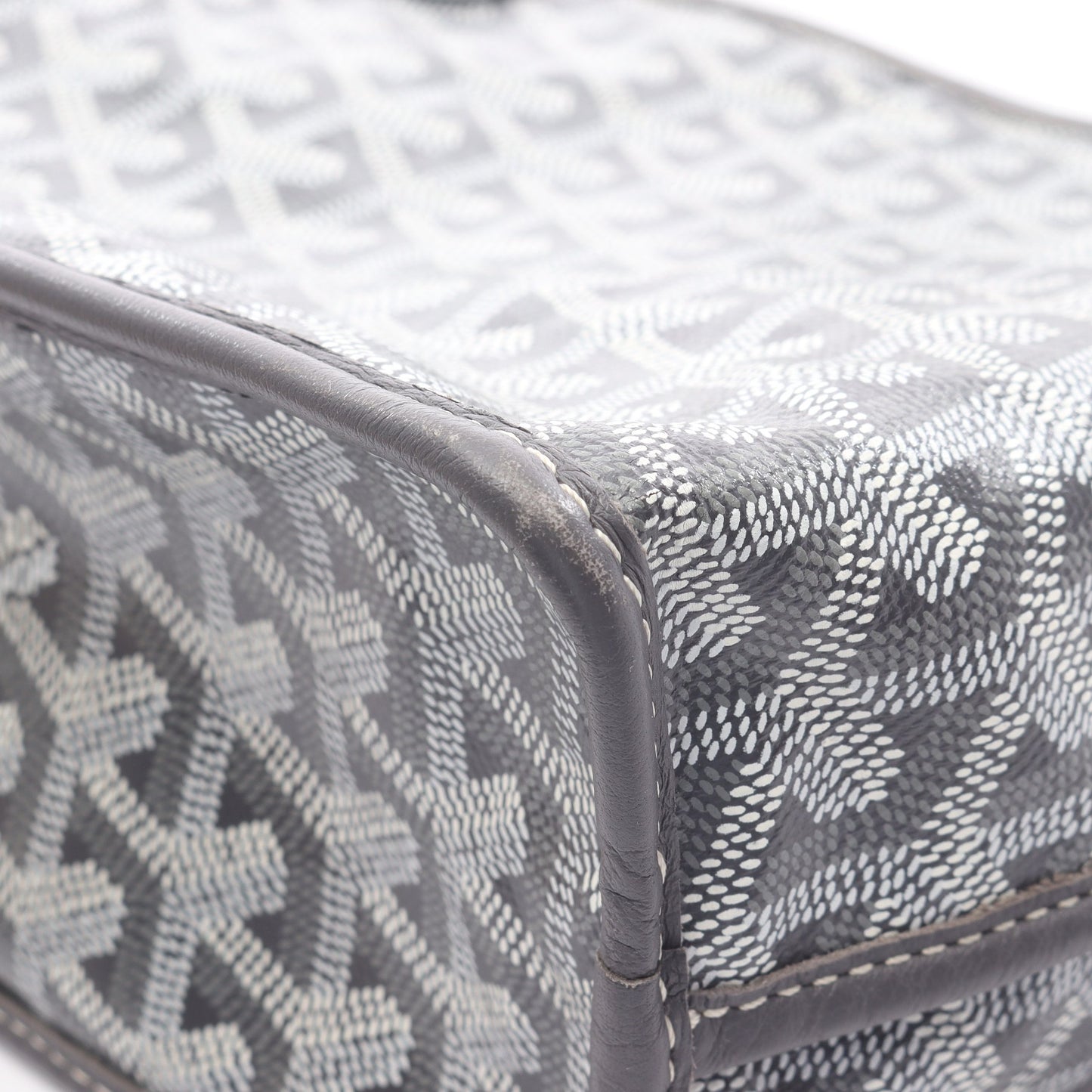 アンジュ ミニポーチ リバーシブル ハンドバッグ トートバッグ コーティングキャンバス レザー グレー ゴヤール バッグ GOYARD