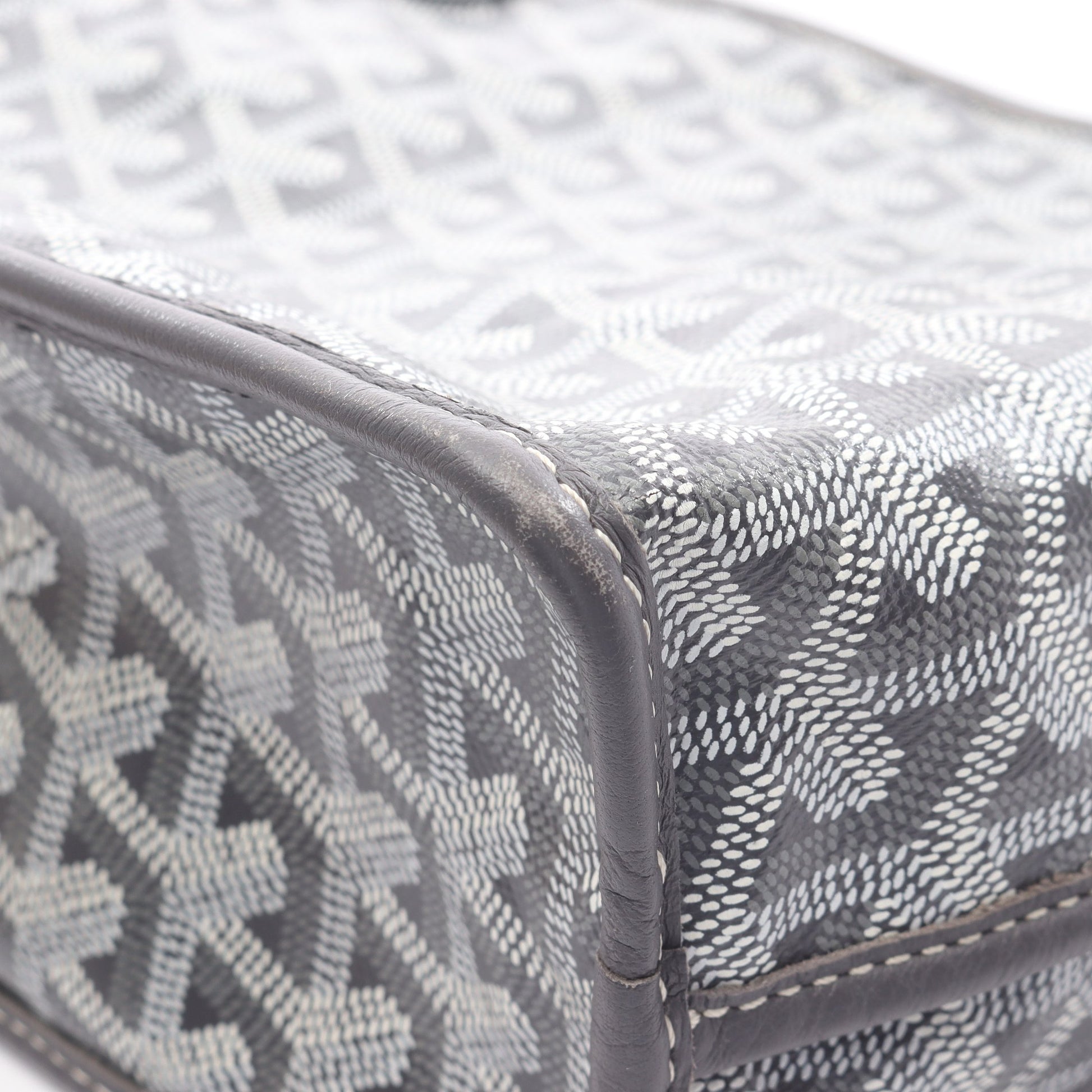 アンジュ ミニポーチ リバーシブル ハンドバッグ トートバッグ コーティングキャンバス レザー グレー ゴヤール バッグ GOYARD