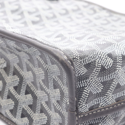 アンジュ ミニポーチ リバーシブル ハンドバッグ トートバッグ コーティングキャンバス レザー グレー ゴヤール バッグ GOYARD