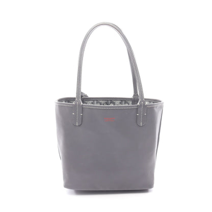 アンジュ ミニポーチ リバーシブル ハンドバッグ トートバッグ コーティングキャンバス レザー グレー ゴヤール バッグ GOYARD