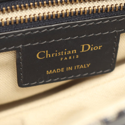 サドルバッグ オブリークジャカード 2WAY ハンドバッグ キャンバス レザー ベージュ ネイビー クリスチャンディオール バッグ Christian Dior