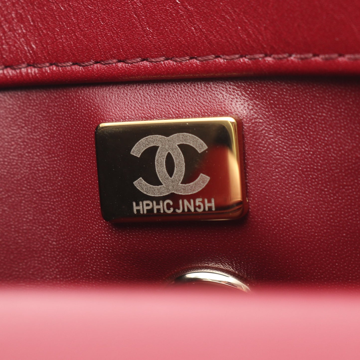 ココハンドル フラップ Vステッチ シェブロン 2WAY ハンドバッグ レザー レッド ゴールド金具 シャネル バッグ CHANEL