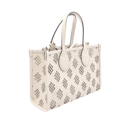 ダイヤモンド カットアウト スモール 2WAY ハンドバッグ レザー オフホワイト グッチ バッグ GUCCI