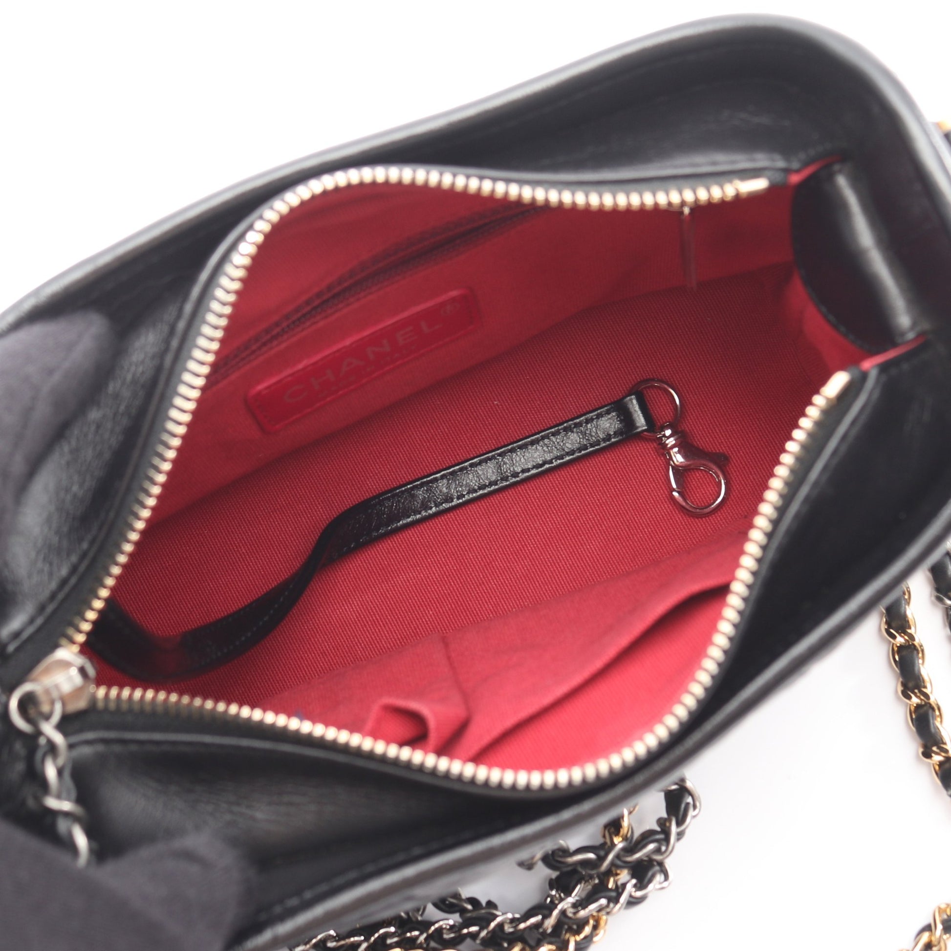 ガブリエル ドゥ シャネル スモール ホーボー マルチ金具 チェーンショルダーバッグ レザー ブラック シャネル バッグ CHANEL