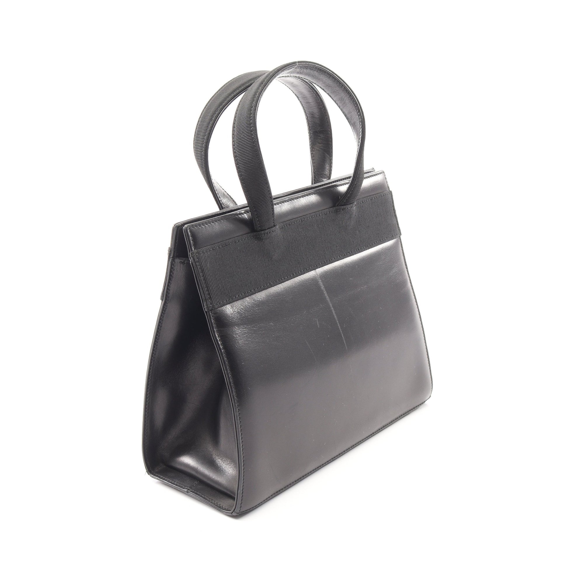 ヴァラリボン 2WAY ハンドバッグ レザー ブラック サルヴァトーレフェラガモ バッグ Salvatore Ferragamo