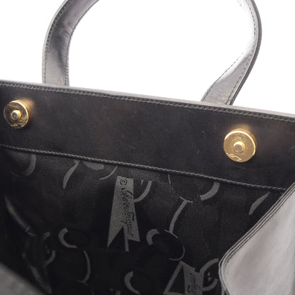 ヴァラリボン 2WAY ハンドバッグ レザー ブラック サルヴァトーレフェラガモ バッグ Salvatore Ferragamo