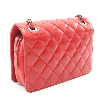 マトラッセ チェーンショルダーバッグ レザー レッド シルバー金具 シャネル バッグ CHANEL