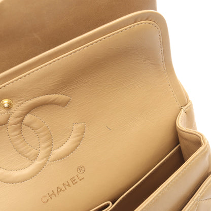 マトラッセ Wフラップ Wチェーンショルダーバッグ ラムスキン ベージュ ゴールド金具 シャネル バッグ CHANEL
