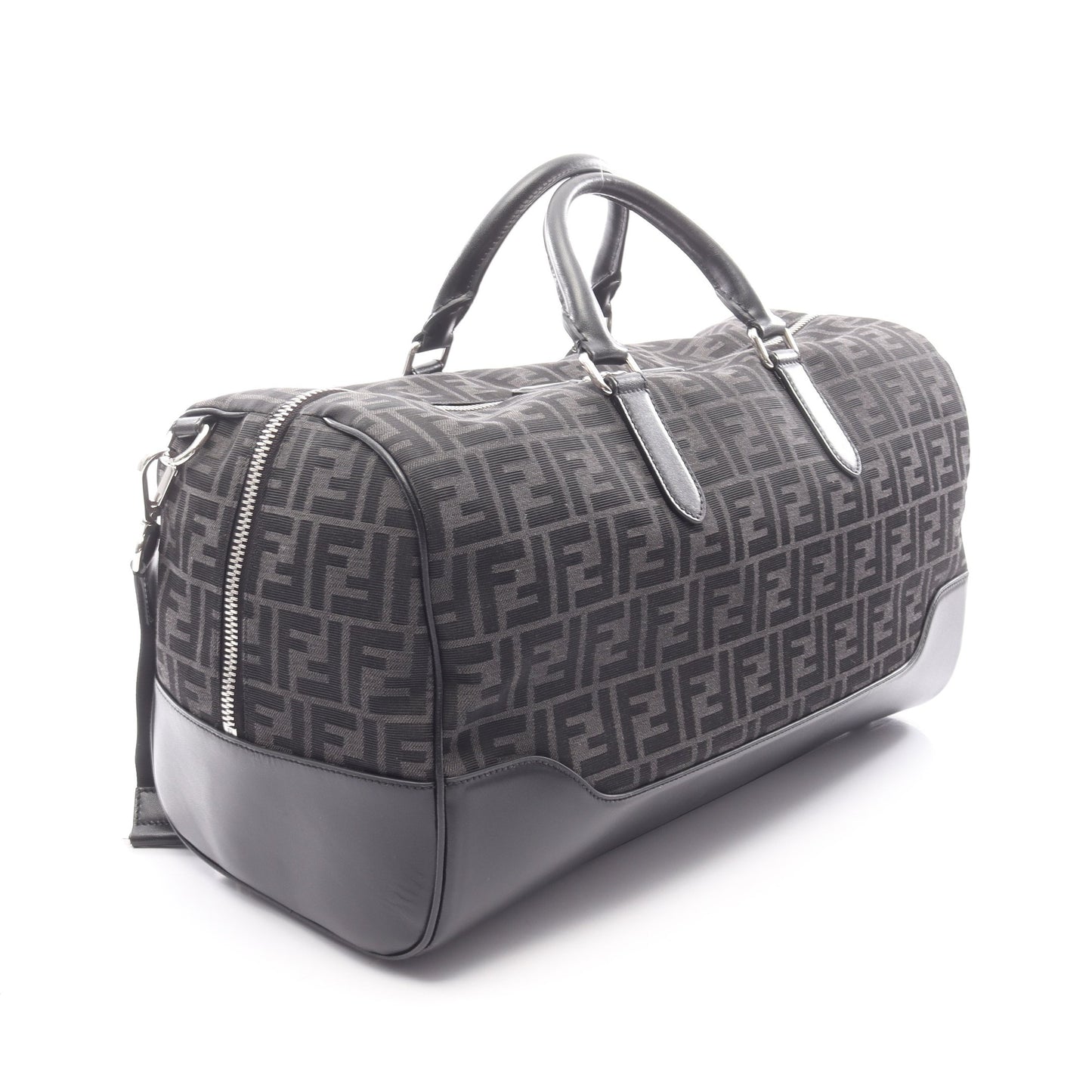 FFジャガード ダッフルバッグ 2WAY ボストンバッグ キャンバス レザー ダークグレー ブラック フェンディ バッグ FENDI