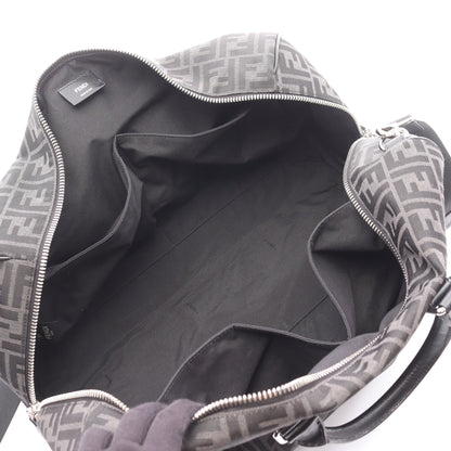 FFジャガード ダッフルバッグ 2WAY ボストンバッグ キャンバス レザー ダークグレー ブラック フェンディ バッグ FENDI