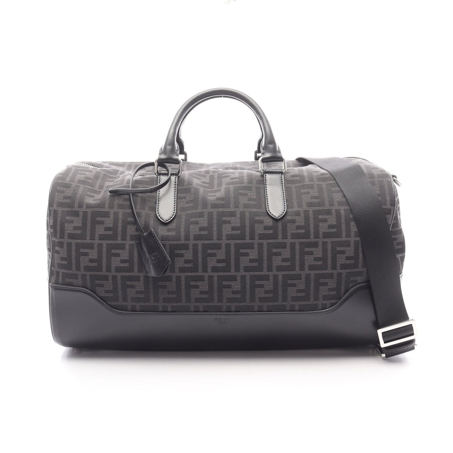 FFジャガード ダッフルバッグ 2WAY ボストンバッグ キャンバス レザー ダークグレー ブラック フェンディ バッグ FENDI