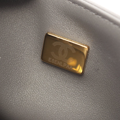 ボーイシャネル スモール チェーンショルダーバッグ キャビアスキン グレー ゴールド金具 シャネル バッグ CHANEL